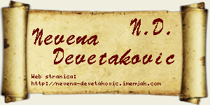 Nevena Devetaković vizit kartica